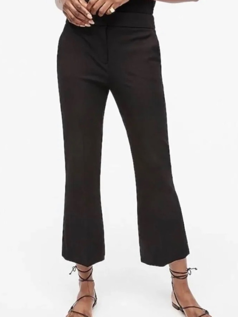 J. Crew Hayden Linen-Blend Kick-Out Crop Pants sz 8